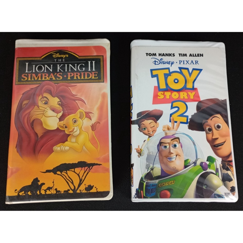 Lot of 2 Disney VHS Clamshell Video Tapes Lion King II and Toy Story 2